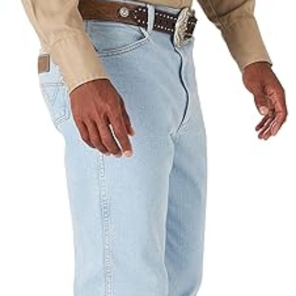 WRANGLER Men's Cowboy Cut Active Flex Slim Fit Jean Sz: 30 x 32 Bleach Blue - Picture 6 of 10